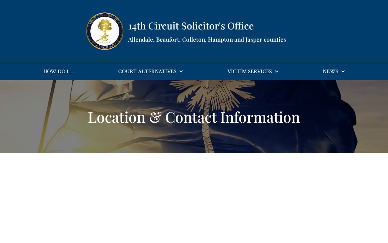 Colleton County criminal court case Solicitor contact