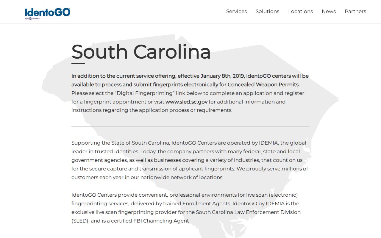 South Carolina fingerprint locations for Colleton County criminal history