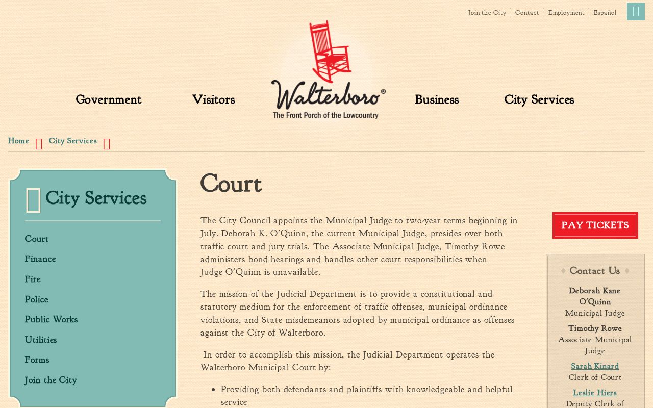 Walterboro Municipal Court criminal case records